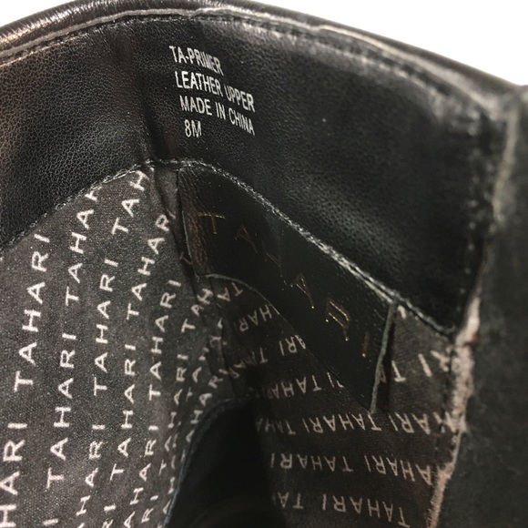 Tahari “Primer” Ankle Boots Black Leather Size 8 - Picture 6 of 7